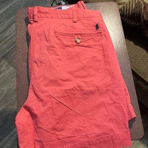 Mens Polo Flat front pink Shorts
